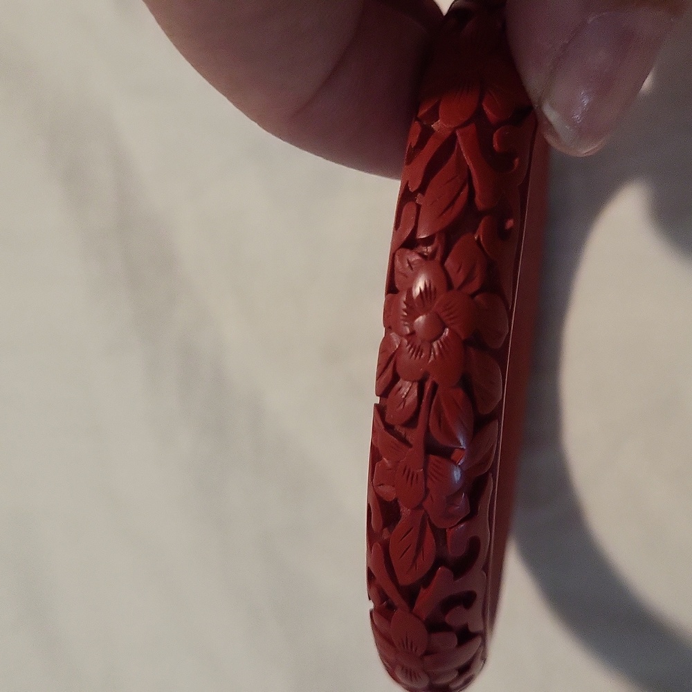 Womens red bangle bracelet